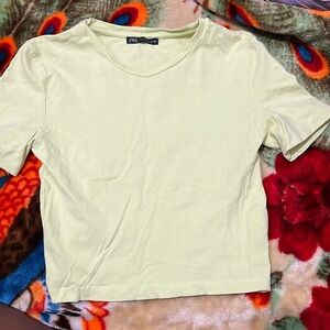 Zara pastel green crop top